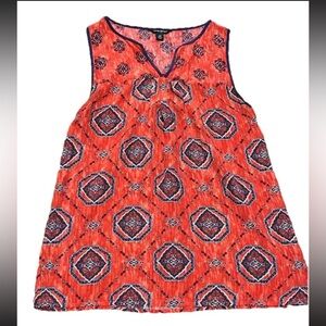 Lucky Brand Red and Blue Patterned Spring Shirt